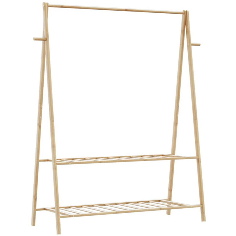 Porte-vêtement avec étagères 132x45,5x150,5 cm bambou Vidaxl 951963