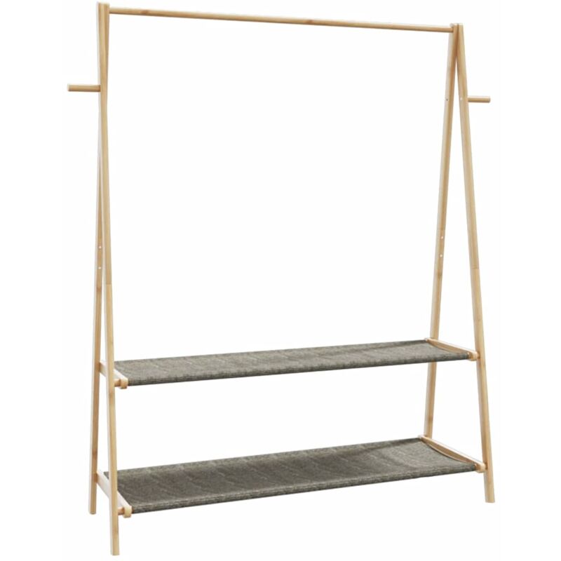 Porte-vêtement avec étagères 132x45,5x150,5 cm bambou Vidaxl 318280