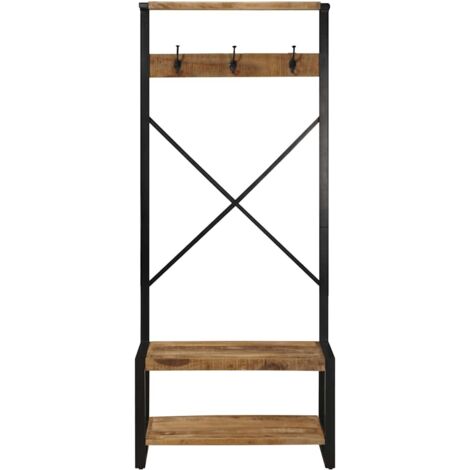 Porte-vêtements 80x40x190 cm bois de manguier massif brut CFW299486