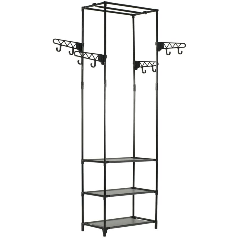 Porte-vêtements Acier et tissu non-tissé 55x28,5x175 cm Noir
