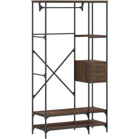 Porte-vêtements avec étagères chêne marron bois d'ingénierie CFW847993