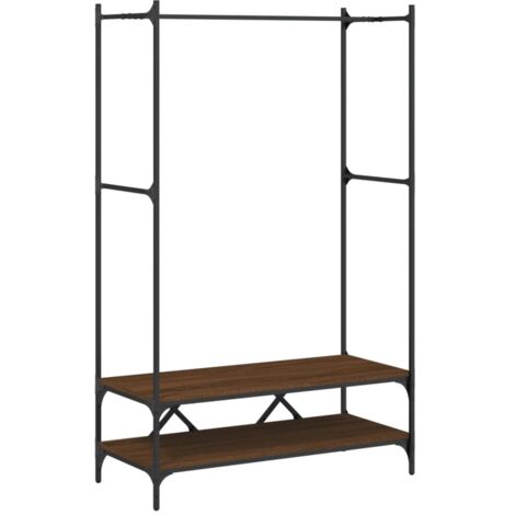 Porte-vêtements avec étagères chêne marron bois d'ingénierie CFW980277