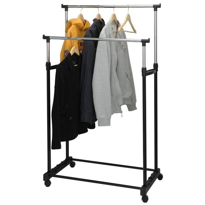 Outiror - Porte-vêtements double - armoire sur roulettes