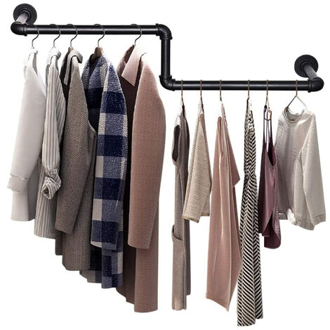 Porte-manteaux muraux support à vêtements tringle à vêtements robuste –  Helloshop26
