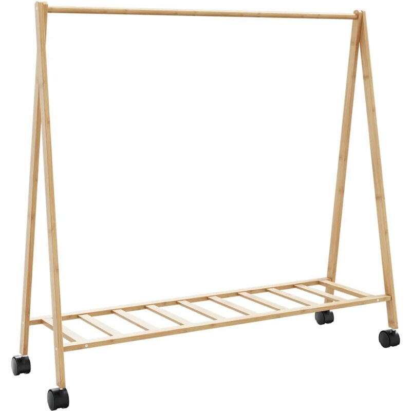 Porte-vêtements et étagères et roulettes 106x34x106,5cm bambou Vidaxl 150357