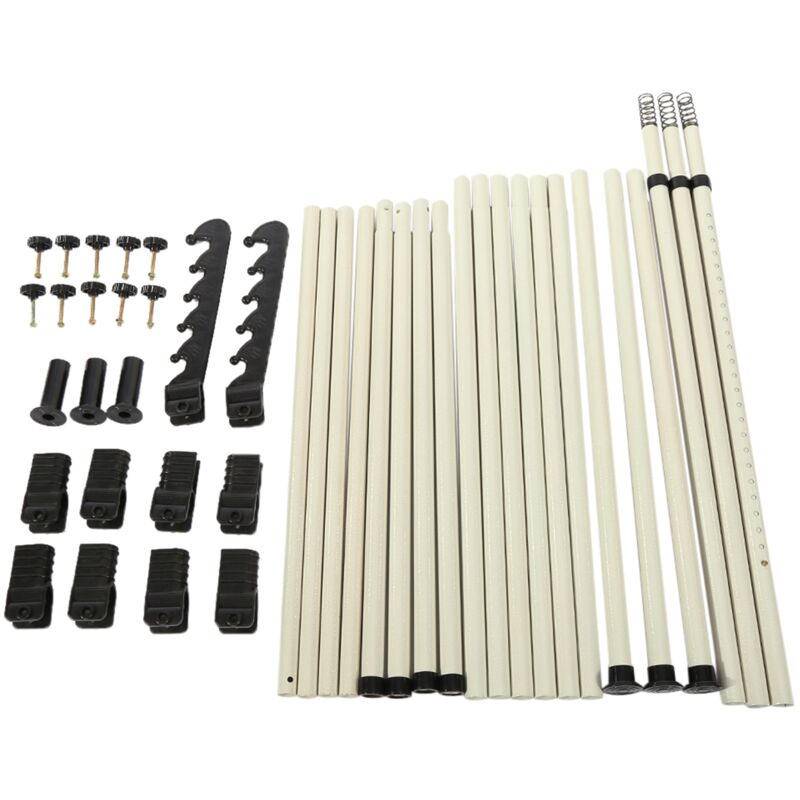 Porte-vêtements extensible réglable du sol au plafond - 4 barres transversales, tube de 25 mm - Rangement simple et robuste pour chambre ou dressing