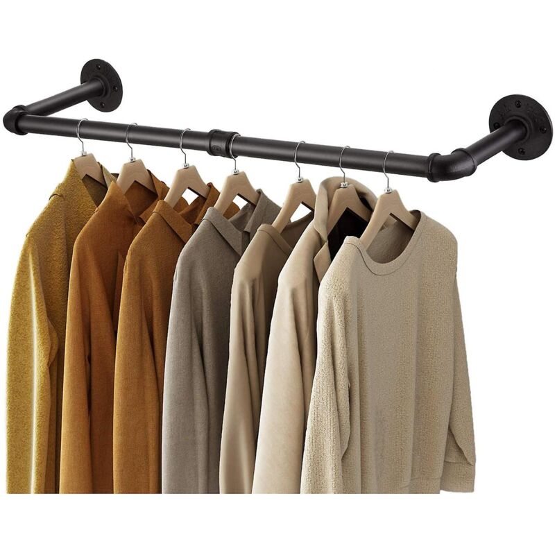 Porte-vêtements mural industriel en tube