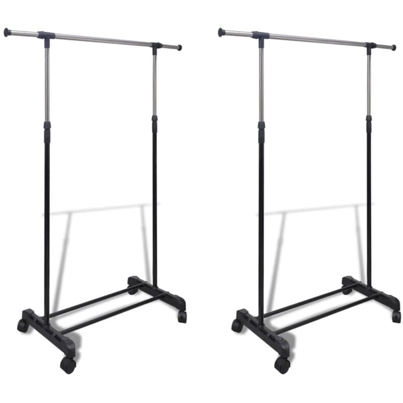 Vidaxl - Porte-manteaux réglables 2 pcs 1 rail d'accrochage