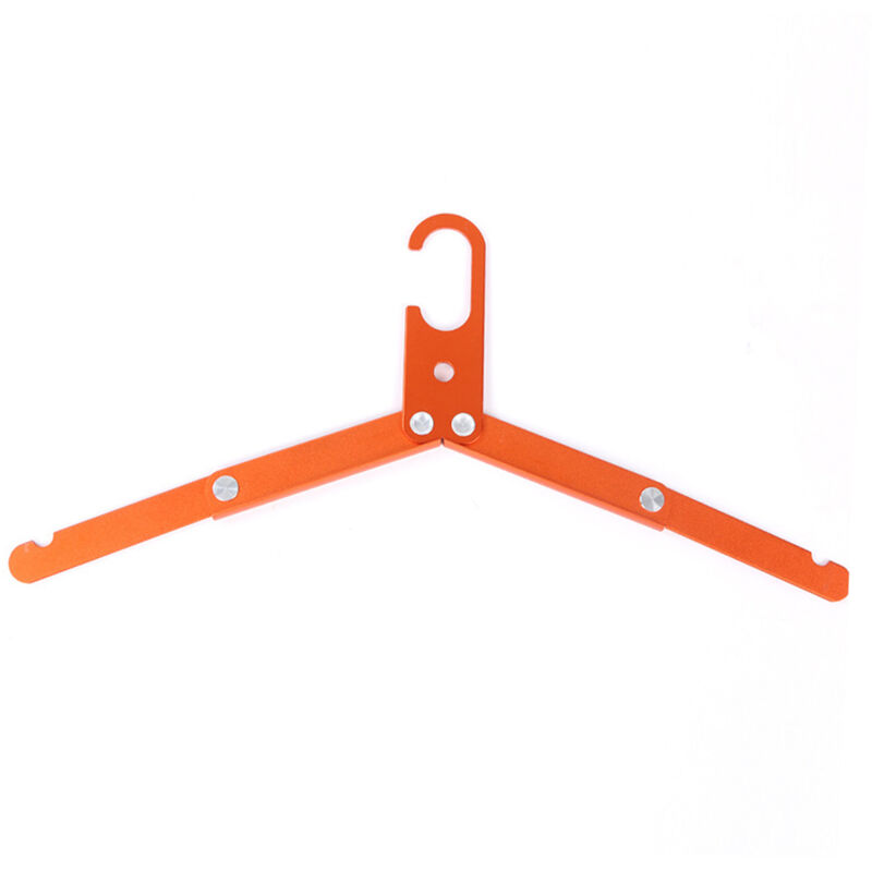 Porte-vêtements pliable voyage en alliage d'aluminium léger et résistant, design compact pour maison et déplacements, couleur orange.
