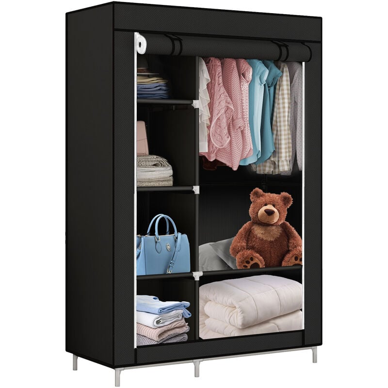 Porte-vêtements Pliable,Vestiaire Haloyo pour Chambre,Salle d'étude,105 x 45 x 170 cm,Noir