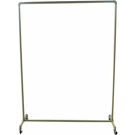 Porte-vêtements Porte-manteaux tringle à vêtements sur roues Couleur or en acier galvanisé 47,2 x 15,7 x 63 pouces pour vêtements de Chambre Salon pour magasin de détail famille