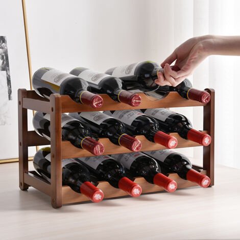 Porte - vin, 3 niveaux, pour 12 bouteilles, Range Bouteille pour comptoir de Bar, Salon, Cuisine