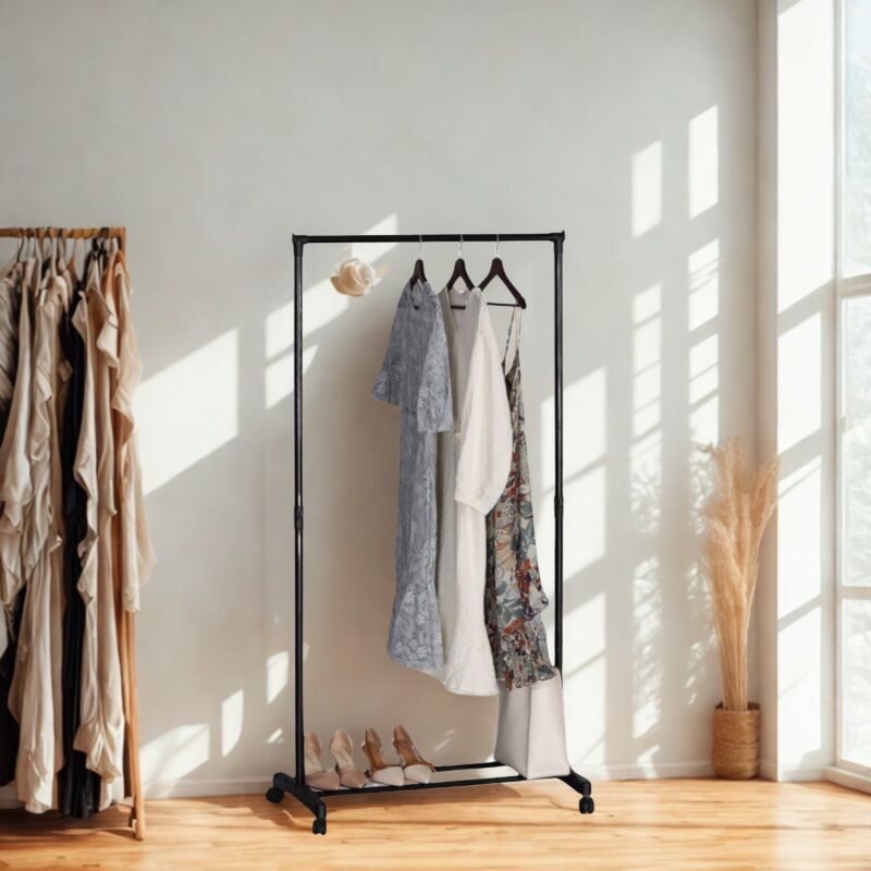 Porte vêtements et chaussures noir en acier Secury-t