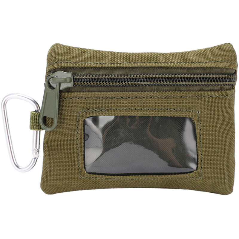 Portefeuille Homme Compact en Nylon avec Poche à Pièces et Porte-Carte de Transport Vert
