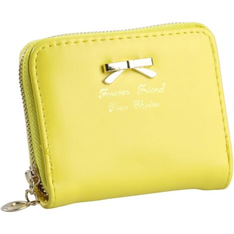 Portefeuille pour femme en cuir PU (jaune)