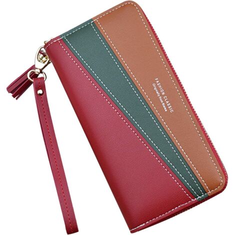 Portefeuille pour femme en cuir PU (rouge)