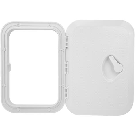 Portello di coperta per imbarcazione, rettangolare, in ABS nero, 10-5/8 x 14-3/4 pollici, coperchi per yacht e camper, bianchi