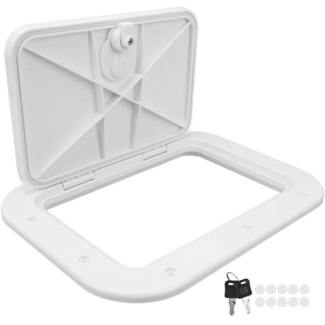 Portello di coperta per imbarcazioni, resistente alle intemperie, portabagagli per camper, anti-invecchiamento, antiurto, L278 L378 mm con 2 chiavi per camper e yacht (bianco).