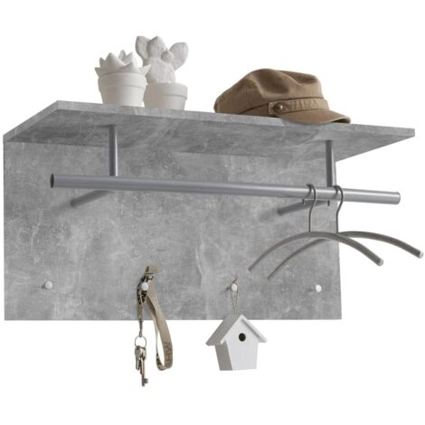 Portemanteau 72x29,3x34,5 cm gris béton