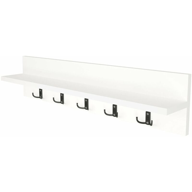 Helloshop26 - Portemanteau à 10 crochets 80 x 13 x 18 cm blanc