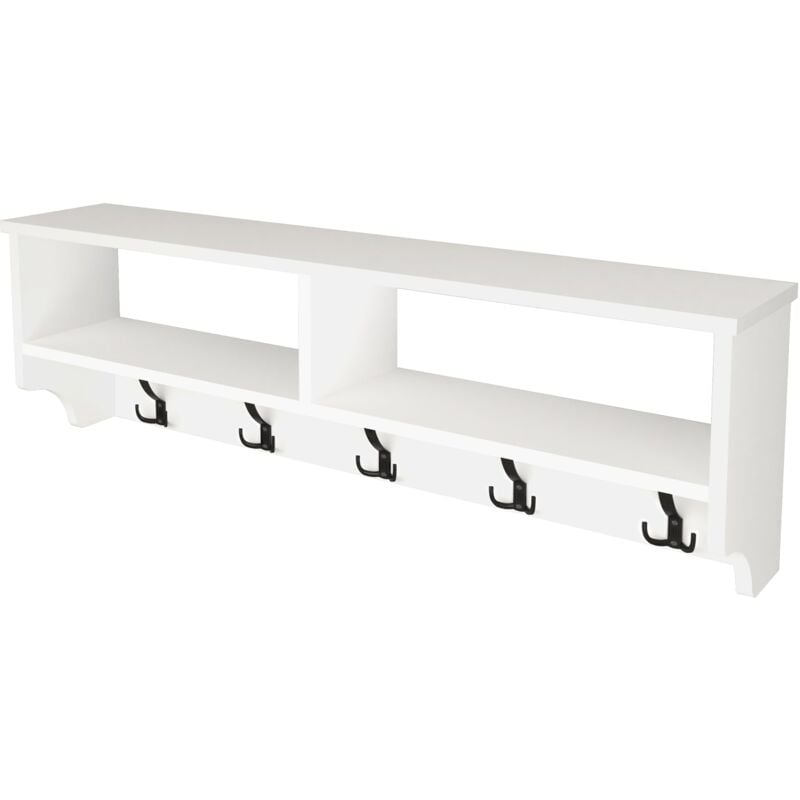 Helloshop26 - Portemanteau à 15 crochets 120 x 22 x 37 cm blanc