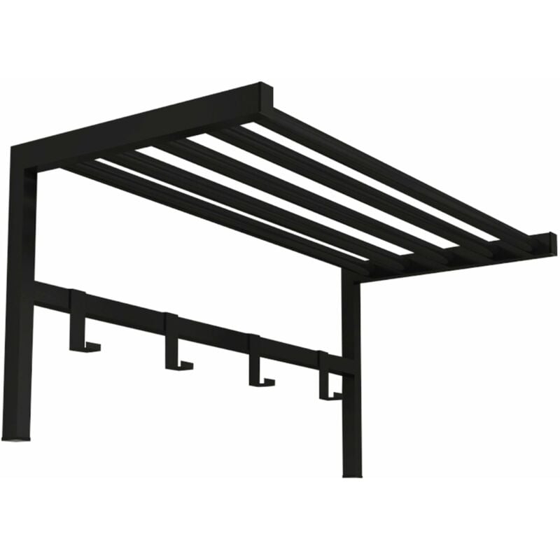 Helloshop26 - Portemanteau à 4 crochets 32,5 x 69 x 34 cm noir