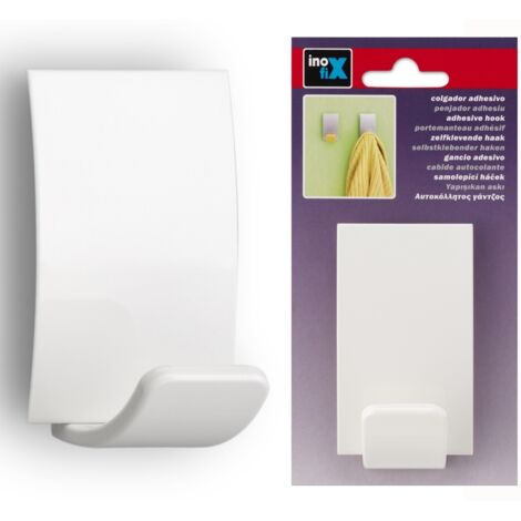 PORTEMANTEAU ADHESIF. BLANC 92X50X54 INOFIX 2312-2-