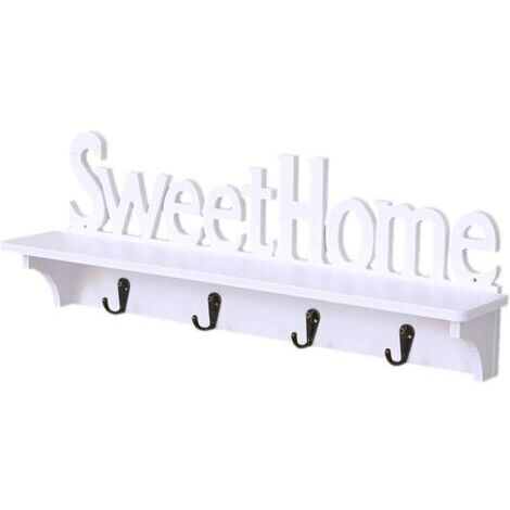 Portemanteau avec &Eacutetag&egravere Murale Porte-Manteau Crochet Support de Rangement Maison Douce Cr&eacuteative Murale &Eacutetag&egravere de Rangement pour Couloir Salle de Bain Salon Chamb