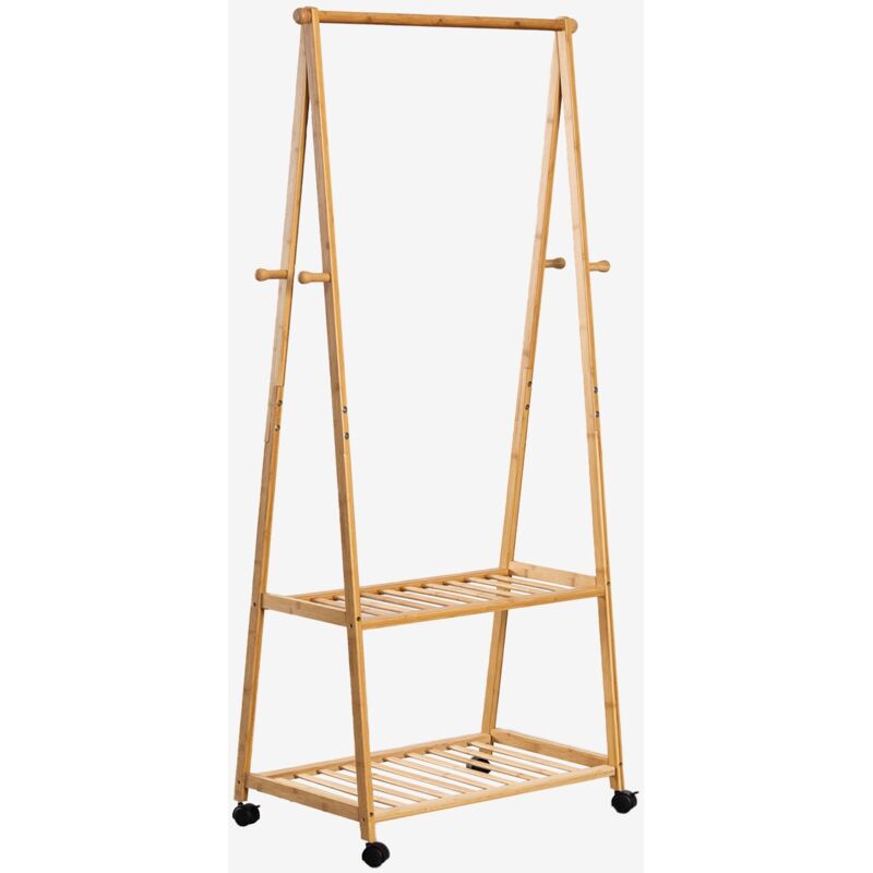 Porte-manteau avec étagère à chaussures en bambou Kerk SKLUM