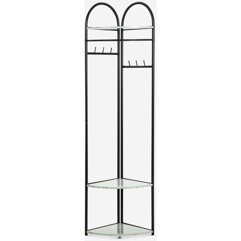 Ahd Amazing Home Design – Portemanteau d'angle noir avec 3 étagères – Structure en métal tubulaire – Dimensions 50x33x170 cm – Design gain de place Ahd Amazing Home Design – Portemanteau d'angle noir avec 3 étagères – Structure en métal tubulaire – Dimensions 50x33x170 cm – Design gain de place