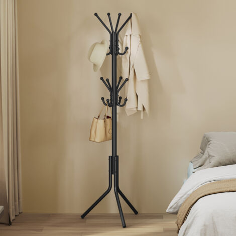 Portemanteau en Métal, avec Crochets, pour Salon, Entrée, Chambre, Noir