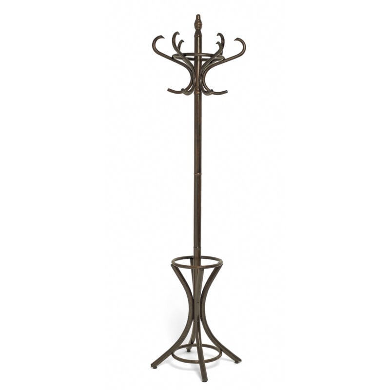 Portemanteau et porte-parapluie en bois laqué en noyer, VINTAGE