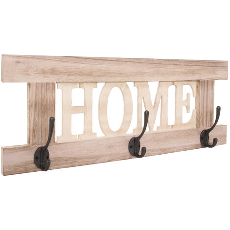 Portemanteau HWC-C60, Home, 55x21cm - brun nature shabby
