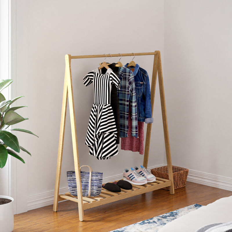 [en.casa] - Portemanteau Ledøje niveau de rangement pin 125 x 86 x 38 cm naturel