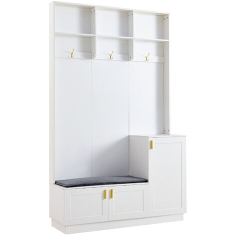 portemanteau moderne minimaliste fonctionnel durable Particle Board Blanc 120.00 x 40.00 x 200.00
