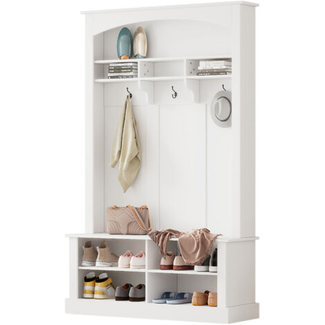 portemanteau moderne minimaliste rangement polyvalent en Particle Board blanc 120.00 x 40.00 x 190.00
