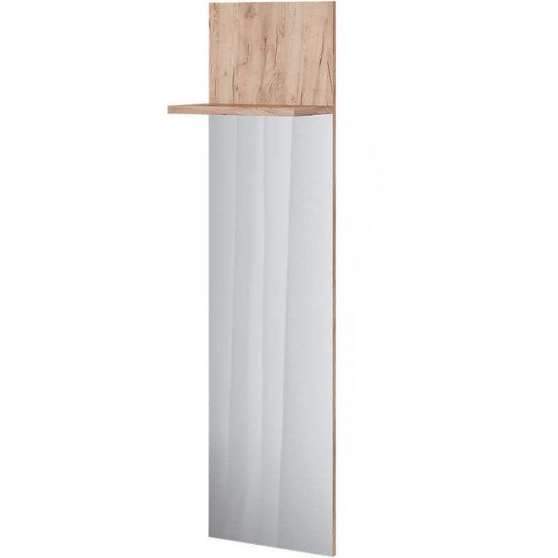 Vicco - Portemanteau mural Siri, Chêne de force doré, 36x135cm avec miroir