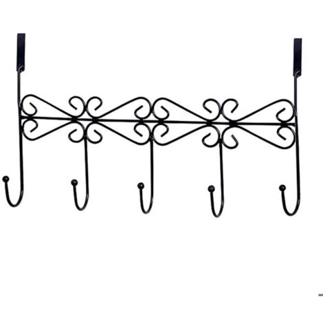 Portemanteau - Non spécifié - 5 crochets - Noir - Pour salle de bain - Multifonction