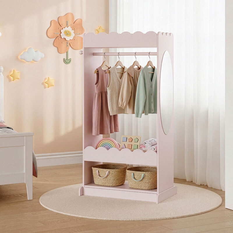 Portemanteau pour enfants Vestnes 120 x 63 x 38 cm rose [en.casa]