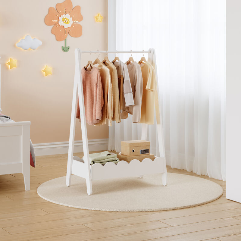 Portemanteau pour enfants Vestnes 99 x 66 x 38 cm blanc [en.casa]
