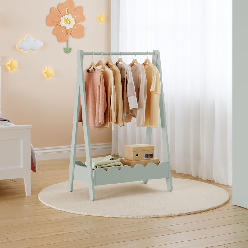 Portemanteau pour enfants Vestnes 99 x 66 x 38 cm vert menthe [en.casa]
