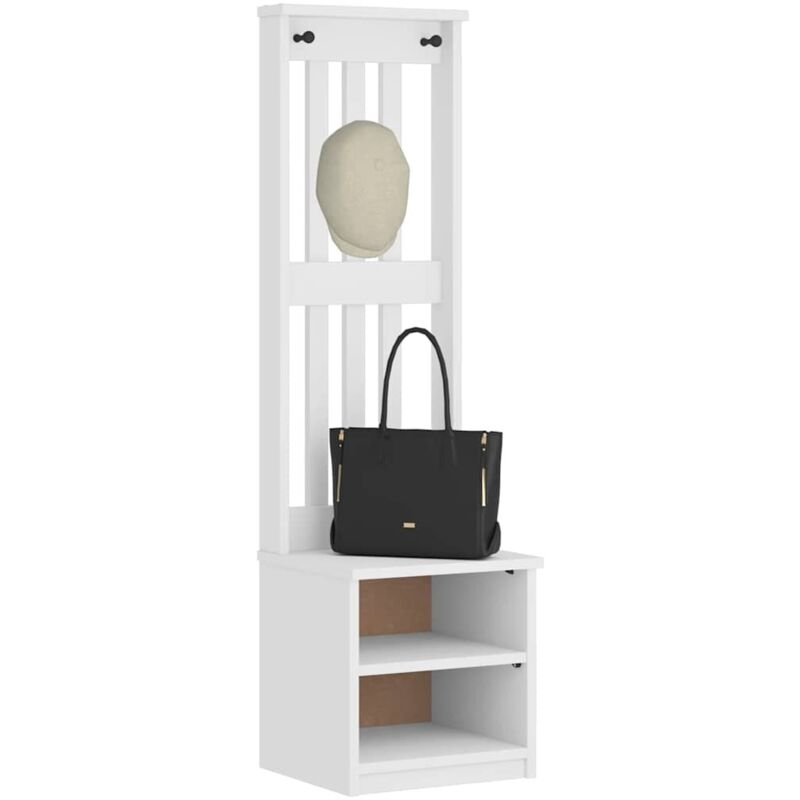 Portemanteau sandens blanc 45x40x159,5 cm bois massif pin - Vidaxl