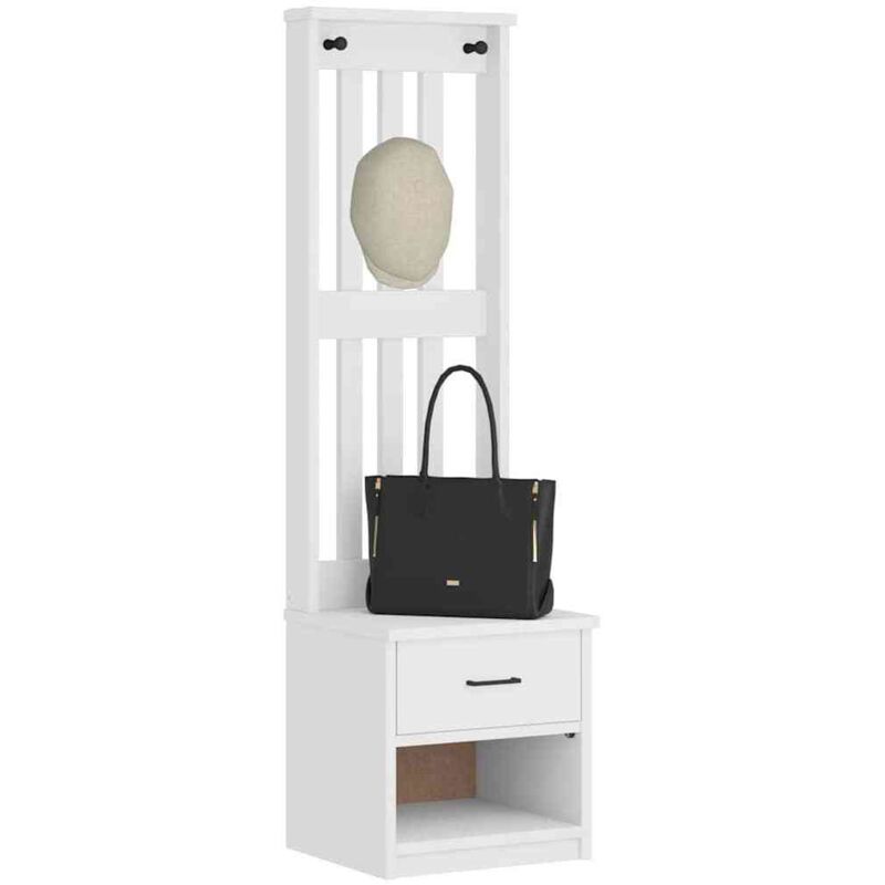 Portemanteau sandens blanc 45x40x159,5 cm bois massif pin - Vidaxl