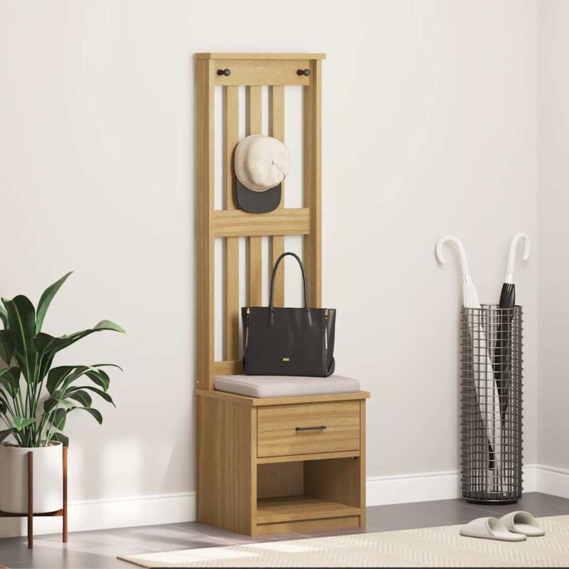 Portemanteau sandens 45x40x159,5 cm bois massif pin - Vidaxl