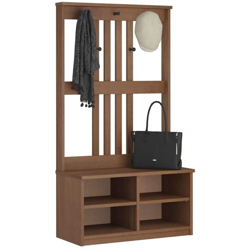 Vidaxl - Portemanteau sandens 87x40x159,5 cm bois massif pin