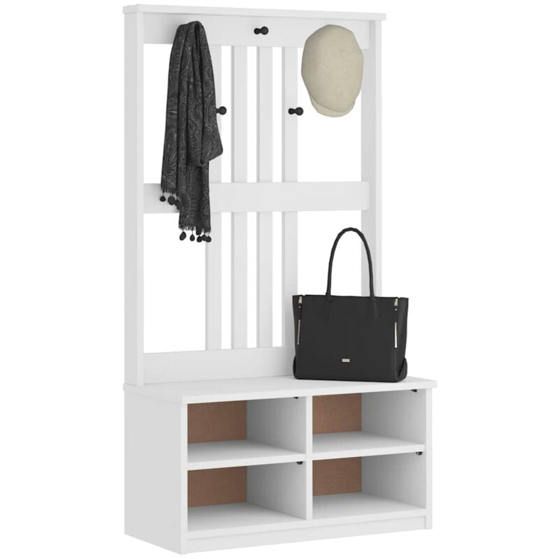 Vidaxl - Portemanteau sandens blanc 87x40x159,5 cm bois massif pin
