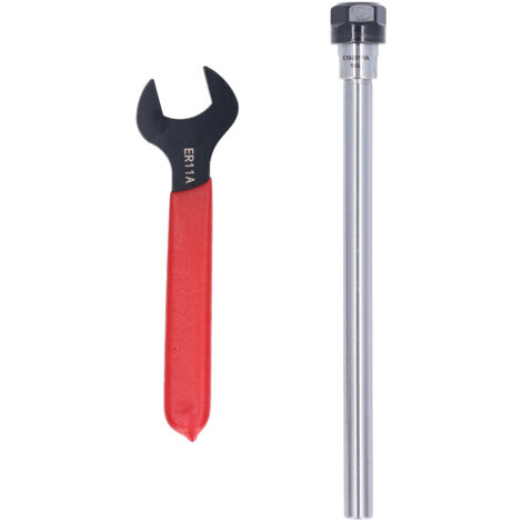 Porte‑outil à queue droite ER11 avec rallonge et clé pour fraisage CNC C10‑ER11A‑150L 150mm