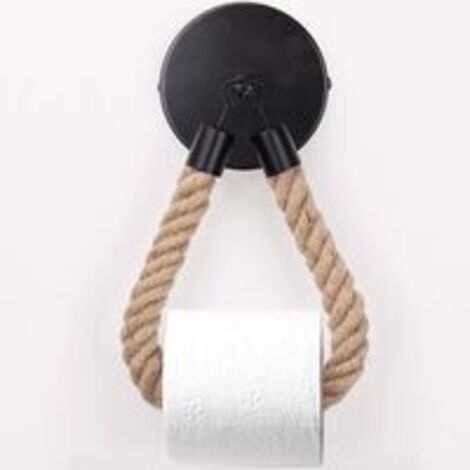 Portepapier toilette vintage noir pour rouleau de papier toilette Support mural de rechange pour papier toilette Décoration de salle de bain (noir)