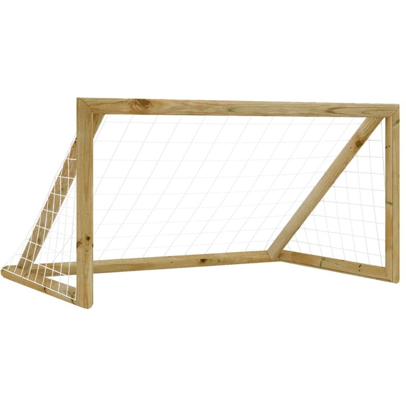 

Portería de fútbol con red madera pino impregnada 120x80x60 cm