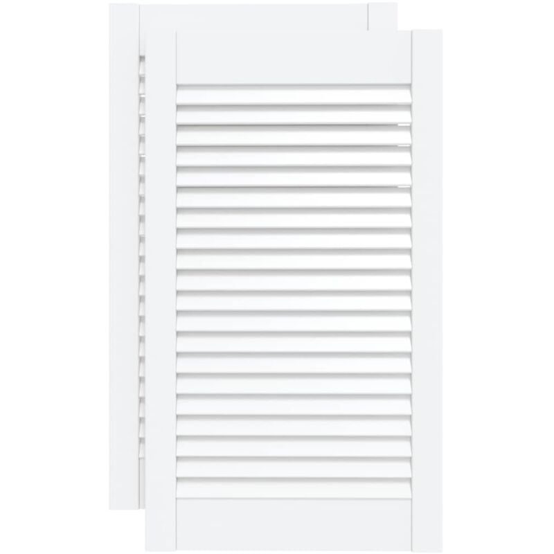 Vidaxl - Portes d'armoire à persiennes 2 pcs blanc 69x39,4 cm pin massif